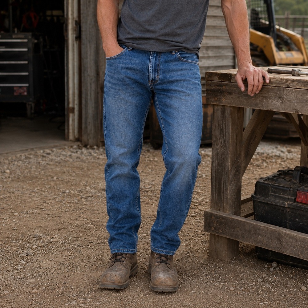 Wrangler‎ Rugged Wear 35001AI Jeans Men's 34x30 Blue Denim Straight Leg